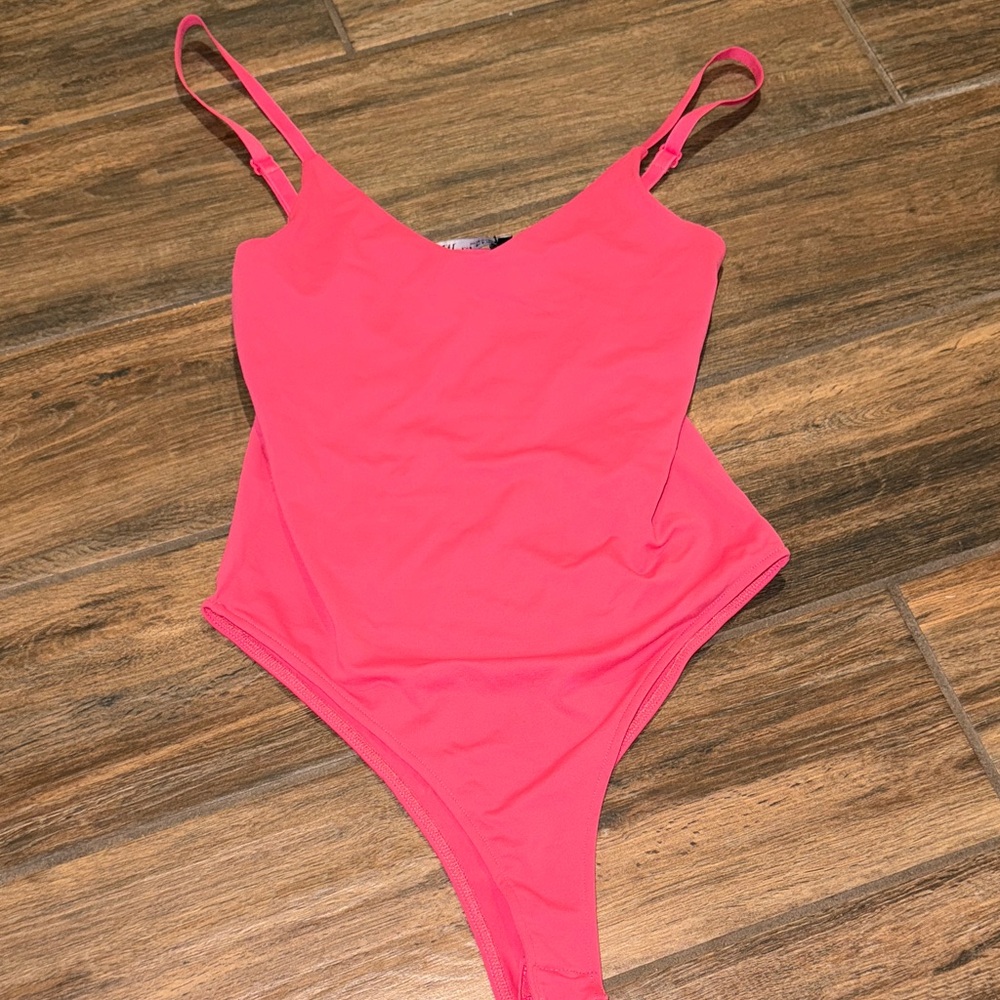 Zara Bright Pink Tank Bodysuit NWT